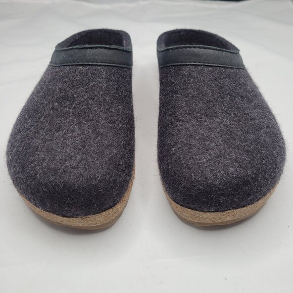 HAFLINGER GZL Charcoal Wool Felt Clog Size 39 Cork Winter Unisex - Picture 4 of 9